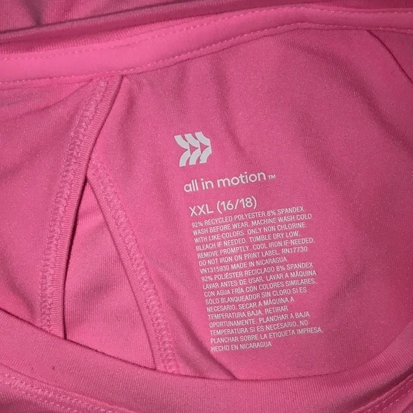 🐠All In Motion Girls Pink Dri Fit Active Top Size 16/18 | NWT - Picture 4 of 4